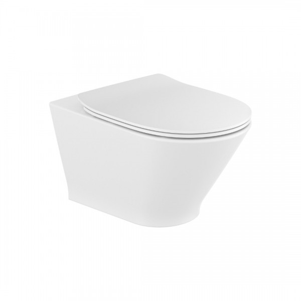 Roca Gap Round miska WC wisząca Rimless z deską WC wolnoopadającą Slim A34H0N8000