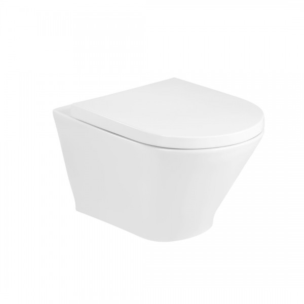 Roca Gap Round miska WC wisząca Rimless z deską WC wolnoopadającą A34H0N2000