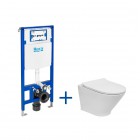 Roca Gap Round Compacto zestaw podtynkowy + miska WC RImless z deską wolnoopadającą Slim A893104480