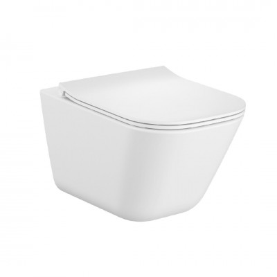 Roca Gap Square miska WC wisząca Rimless z deską WC wolnoopadającą Ultra Slim A34H472000