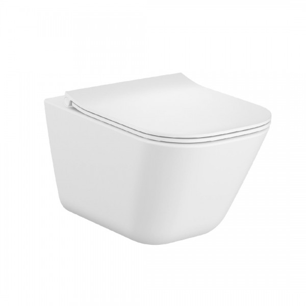 Roca Gap Square miska WC wisząca Rimless z deską WC wolnoopadającą Ultra Slim A34H472000