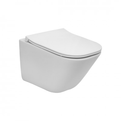 Roca Gap Square Compacto miska WC wisząca Rimless z deską WC wolnoopadającą Slim A34H473000 Roca Gap Square Compacto miska WC wisząca Rimless z deską WC wolnoopadającą Slim A34H473000