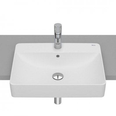 Roca Inspira Square umywalka półblatowa 55x42 cm biały mat A32753S620
