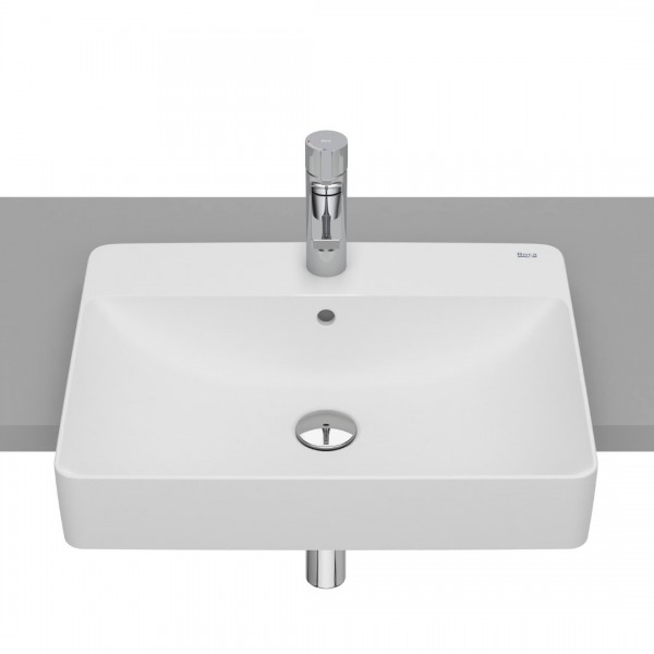 Roca Inspira Square umywalka półblatowa 55x42 cm biały mat A32753S620