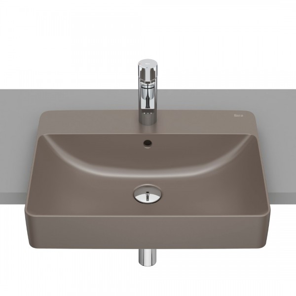 Roca Inspira Square umywalka półblatowa 55x42 cm cafe A32753S660