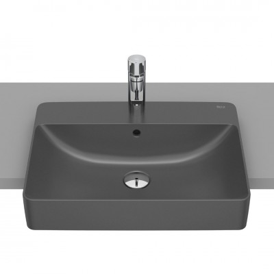 Roca Inspira Square umywalka półblatowa 55x42 cm onyks A32753S640