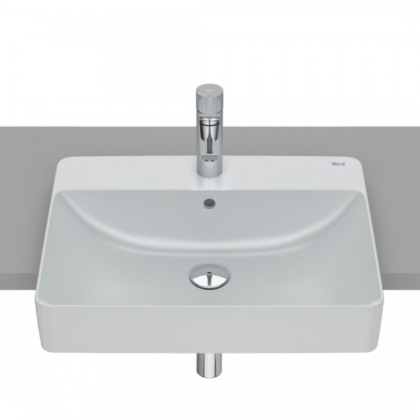 Roca Inspira Square umywalka półblatowa 55x42 cm perła A32753S630