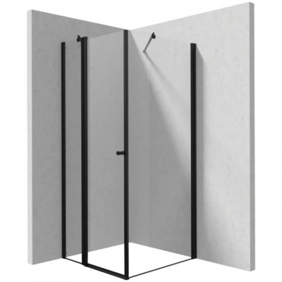 Deante Kerria Plus kabina prysznicowa kwadratowa 80 cm czarny mat 50063