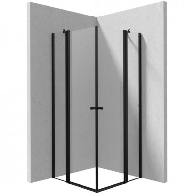 Deante Kerria Plus kabina prysznicowa kwadratowa 80 cm czarny mat 50178