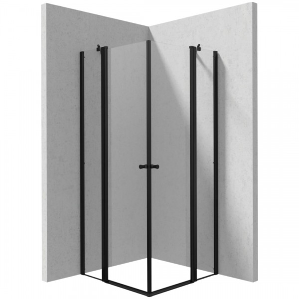 Deante Kerria Plus kabina prysznicowa kwadratowa 80 cm czarny mat 50178