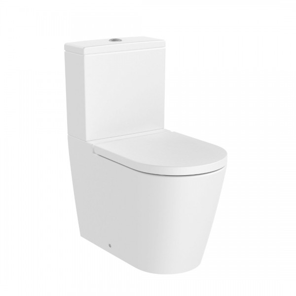 Roca Inspira Round miska WC do kompaktu Rimless biały mat A342526620