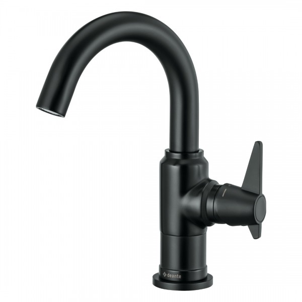 Deante Temisto bateria umywalkowa stojąca czarny mat BQT_N20M