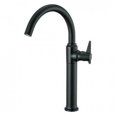 Deante Temisto bateria umywalkowa stojąca wysoka czarny mat BQT_N20K