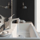 Deante Hiacynt Bianco bateria umywalkowa biała BQH A20M