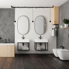 Deante Temisto bateria umywalkowa stojąca czarny mat BQT_N20D