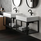 Deante Temisto bateria umywalkowa stojąca czarny mat BQT_N20D