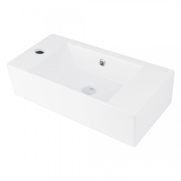 Deante Hiacynt New umywalka nablatowa 51x25 cm prostokątna lewa biała CDY_6U2L