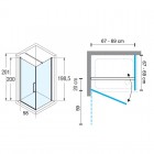 Novellini Young 2.0 G+F kabina prysznicowa kwadratowa 70 cm czarny mat Y2G671H+Y2FG671H