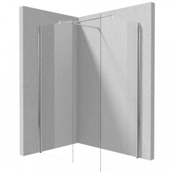 Deante Kerria Plus kabina prysznicowa kwadratowa Walk-in 90 cm chrom 50239