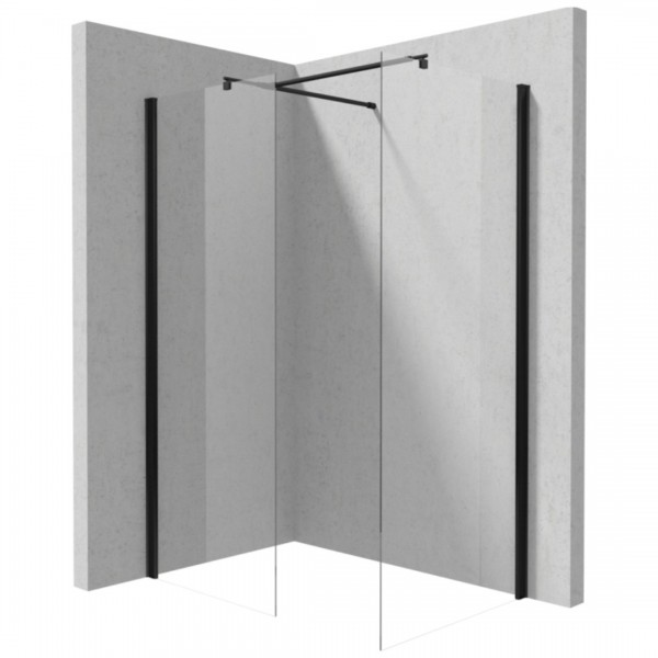 Deante Kerria Plus kabina prysznicowa kwadratowa Walk-in 70 cm czarny mat 50267