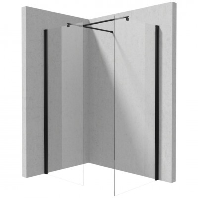 Deante Kerria Plus kabina prysznicowa kwadratowa Walk-in 70 cm czarny mat 50267
