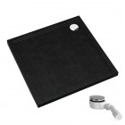 Schedpol Caspar New Black Stone brodzik kwadratowy 90x90 cm czarny 32331/C/ST
