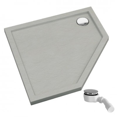 Schedpol Caspar New Cement Stone brodzik pięciokątny 90x90 cm 32398/CT/ST