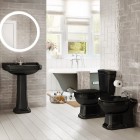 Roca Carmen umywalka ścienna 80x50 cm 1 otwór czarny połysk A3270A0560