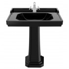 Roca Carmen umywalka ścienna 80x50 cm 1 otwór czarny połysk A3270A0560