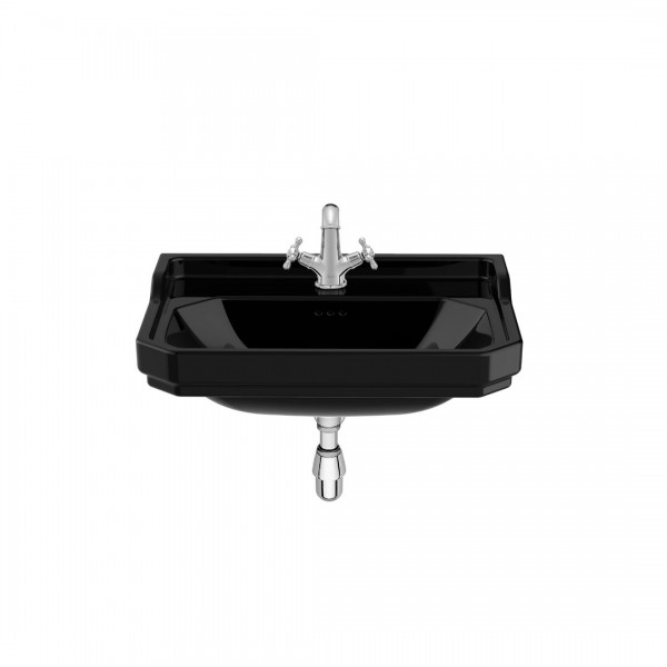 Roca Carmen umywalka ścienna 65x48 cm 1 otwór czarny połysk A3270A1560