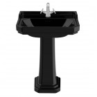 Roca Carmen umywalka ścienna 65x48 cm 1 otwór czarny połysk A3270A1560