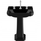 Roca Carmen umywalka ścienna 65x48 cm 3 otwory czarny połysk A3270A1563