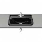 Roca Carmen umywalka wpuszczana w blat 60x45 cm 1 otwór czarny połysk A3270A5560