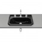 Roca Carmen umywalka wpuszczana w blat 60x45 cm 3 otwory czarny połysk A3270A5563