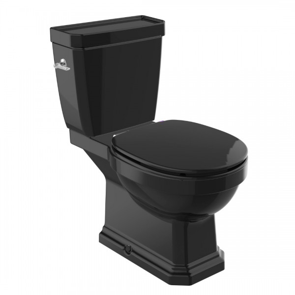 Roca Carmen miska WC do kompaktu Rimless czarny połysk A3420A7560
