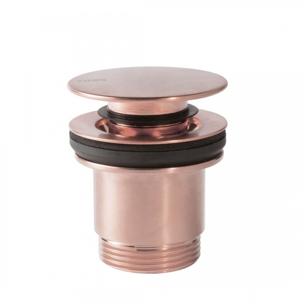 Tres korek do umywalki klik-klak okrągły złoto różowe mat 24284001OPM