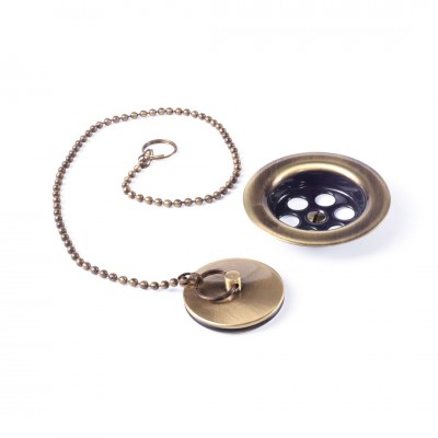 Tres zestaw akcesoriów do baterii z korkiem z łańcuszkiem stare złoto 9134746051