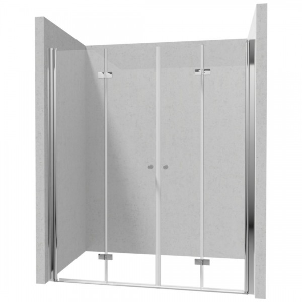 Deante Kerria Plus drzwi prysznicowe składane 140 cm chrom 50392