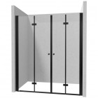 Deante Kerria Plus drzwi prysznicowe składane 140 cm czarny mat 50397