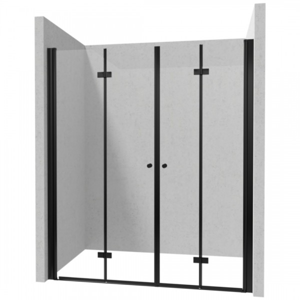 Deante Kerria Plus drzwi prysznicowe składane 150 cm czarny mat 50404