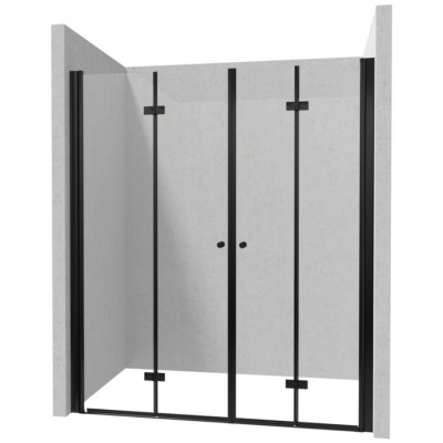 Deante Kerria Plus drzwi prysznicowe składane 190 cm czarny mat 50406