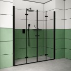 Deante Kerria Plus drzwi prysznicowe składane 190 cm czarny mat 50406