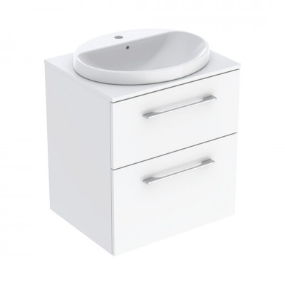 Geberit Selnova Square zestaw łazienkowy 60 cm umywalka z szafką biały połysk 502.868.00.1