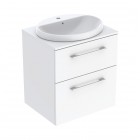 Geberit Selnova Square zestaw łazienkowy 60 cm umywalka z szafką biały połysk 502.868.00.1