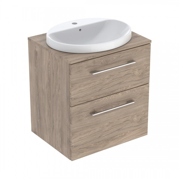 Geberit Selnova Square zestaw łazienkowy 59,1 cm umywalka z szafką orzech włoski hickory 502.870.00.1