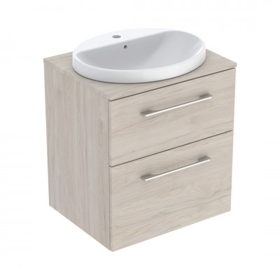 Geberit Selnova Square zestaw łazienkowy 59,1 cm umywalka z szafką orzech włoski hickory jasny 502.871.00.1