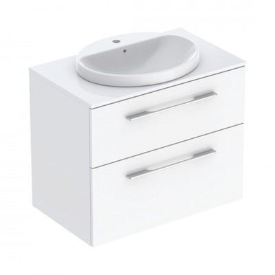 Geberit Selnova Square zestaw łazienkowy 79,1 cm umywalka z szafką biały połysk 502.872.00.1