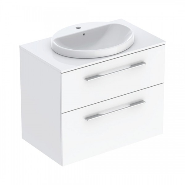 Geberit Selnova Square zestaw łazienkowy 79,1 cm umywalka z szafką biały połysk 502.872.00.1