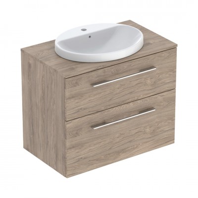 Geberit Selnova Square zestaw łazienkowy 79,1 cm umywalka z szafką orzech włoski hickory 502.874.00.1