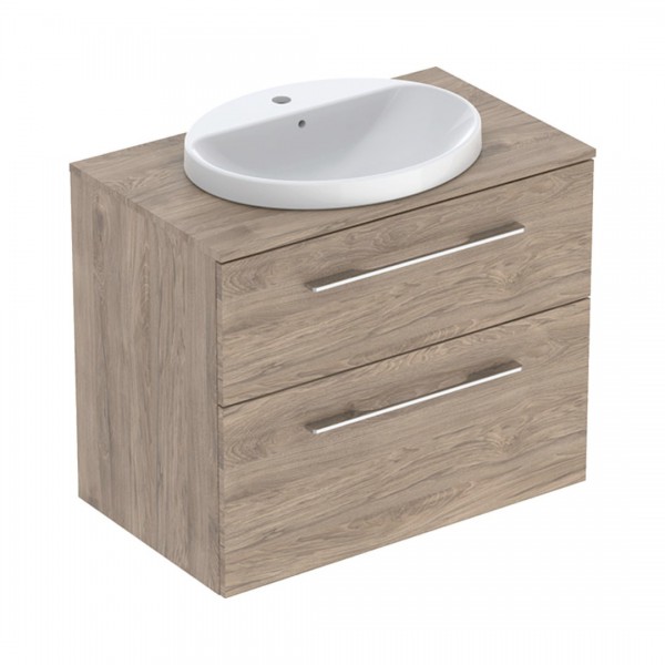 Geberit Selnova Square zestaw łazienkowy 79,1 cm umywalka z szafką orzech włoski hickory 502.874.00.1